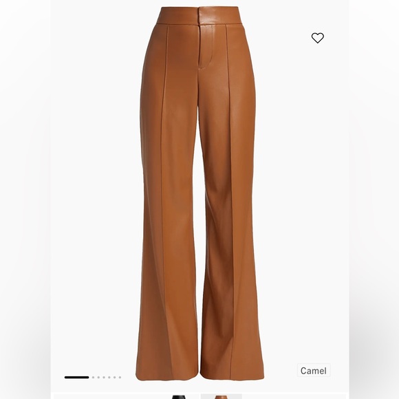 Alice + Olivia Pants - Alice + Olivia Dylan Wide-Leg Vegan Leather Pants size 10 NWOT